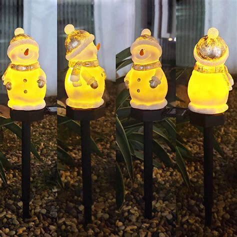 Solar Snowman Light Festive Fun Outdoor Use Apollobox