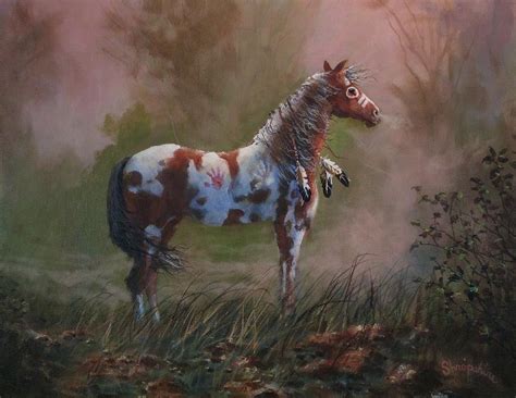 Native American War Pony Painting By Tom Shropshire