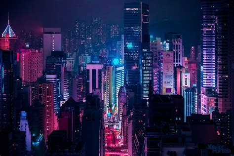 Xavier Portela Glow Landscape Concept Cyberpunk City Cityscape
