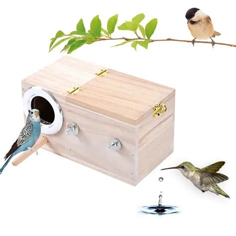 Pet Bird Wooden House Parakeet Nest Box Parrotlets Wood For Lovebirds