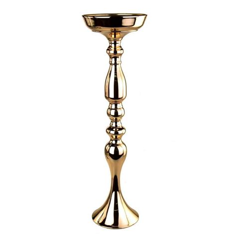 Tall Candle Holder Stand Metal Centerpiece Gold 21 Inch