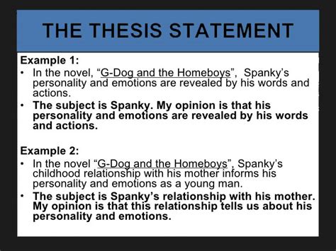 A good thesis statement clearly and transparently answers a specific question. What is Thesis Statement? | Guide to Writing