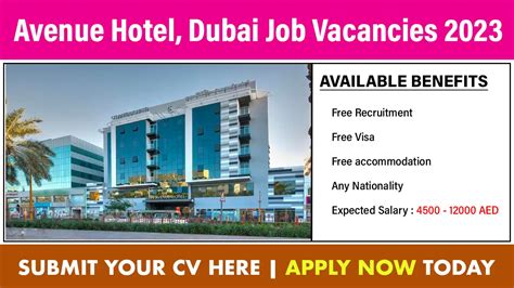 Avenue Hotel Dubai Job Vacancies 2023 Urgent Recruitment