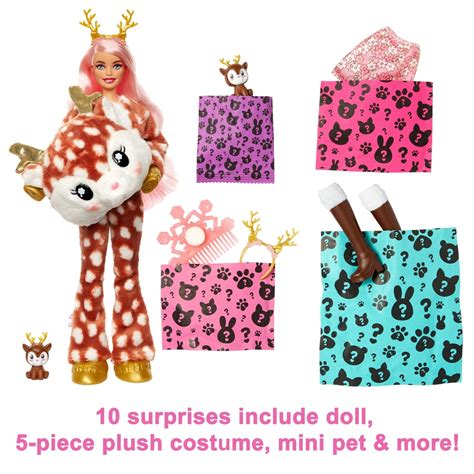 Barbie Cutie Reveal Doll With Deer Plush Costume And Surprises
