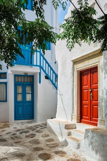 Premium Photo Greek Street On Mykonos Island