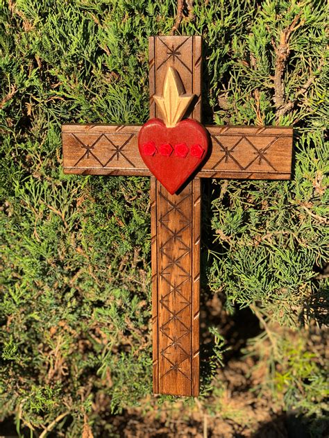Hand Carved Wood Cross Mextreasures