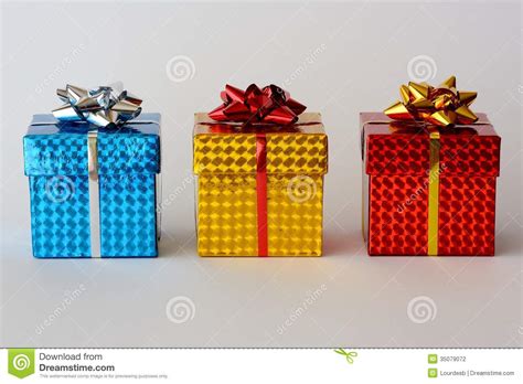 Three Christmas gifts stock photo. Image of love, card - 35079072