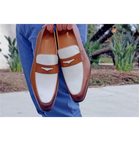 Men Two Tone Spectator Shoes Brown And White Leather Rebelsmarket
