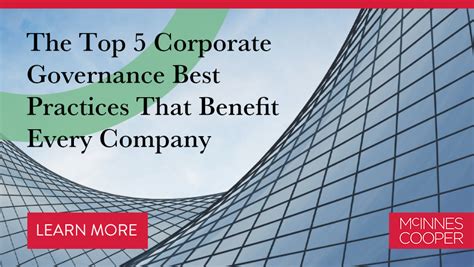 Top 5 Corporate Governance Best Practices Mcinnes Cooper