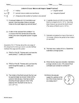 To break the awkwardness of the situation, rex and doris begin discussing the physics of the motion which was just experienced. Circular Motion Worksheet Pack 2 - Supplemental (No Forces ...