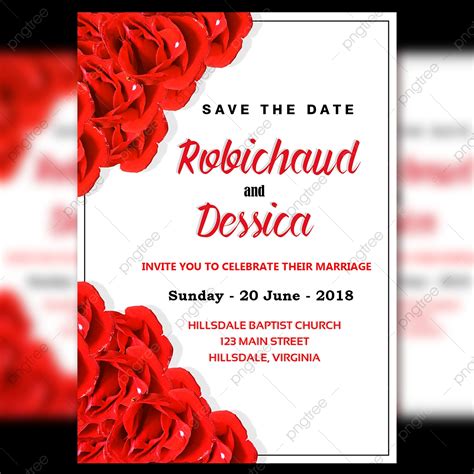 Photographer business card with novel and innovative design. Wedding Invitation Card Template With Fresh Red Flower And ...