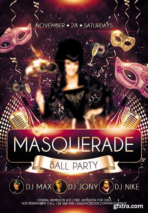 Masquerade Ball Party Flyer Psd Template Gfxtra