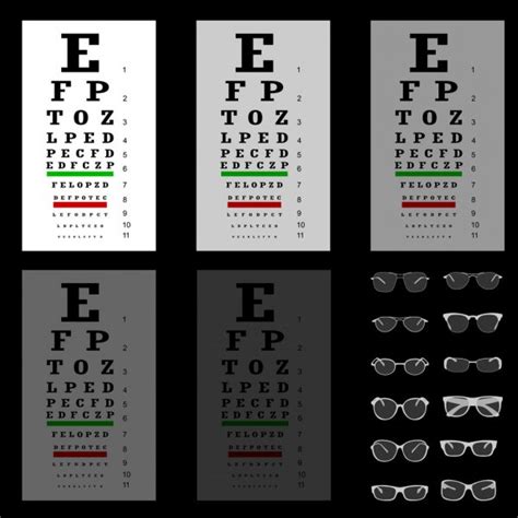 Eye Test Chart With Glasses Vector — Stock Vector © Ngaga35 18055835