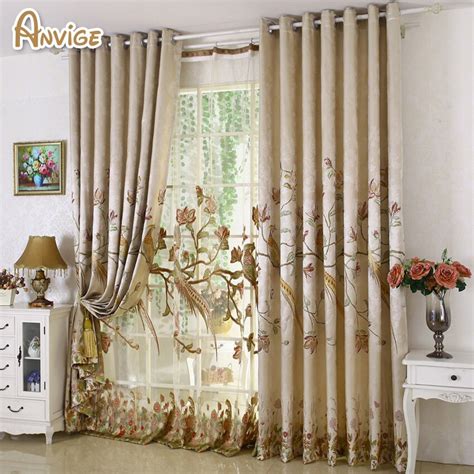 Luxury High Precision Embroidered Blackout Curtains For Living Room