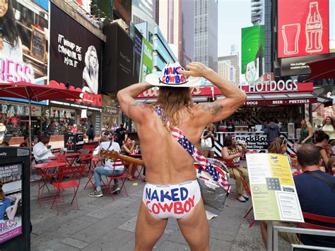 Robert John Burck Better Known As The Almost Naked Cowboy Street Performer Is A Regular At