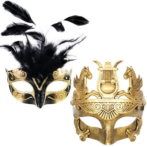 Buy Ubautanew Goldblack Feather Women And Gold Roman Warrior Men