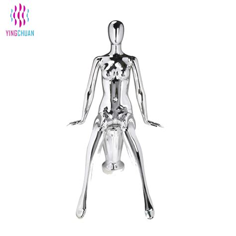 abstract face sitting sexy female chrome mannequin buy abstract face sitting female mannequin