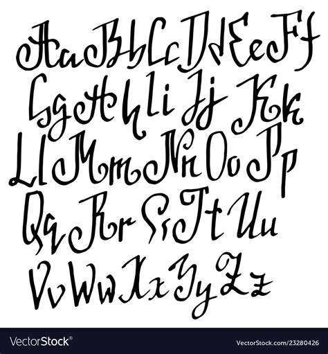 Grunge Old Pen Gothic Font Blackletter Script Vector Image