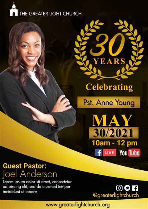 Copy Of Pastor Anniversary Postermywall