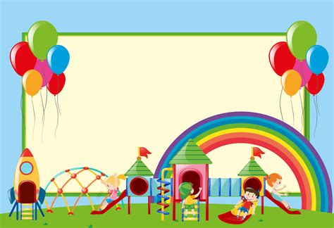 Border Template With Kids At Playground 368833 Vector Art At Vecteezy