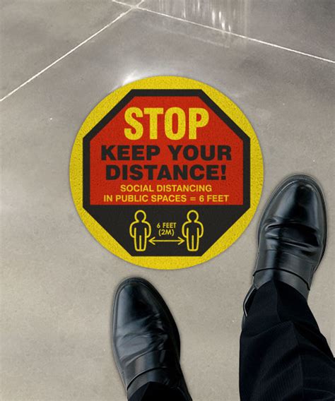Stop Keep Your Distance Floor Sign Save 10 Instantly