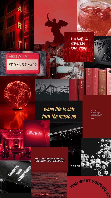 Red Aesthetic Collage Desktop Wallpaper We Hope You Enjoy Our Growing