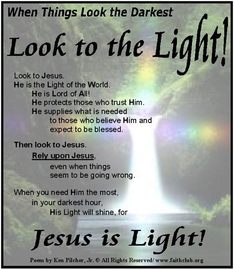 Jesus Is The Light Of The World Poemjesus Loves You Poem