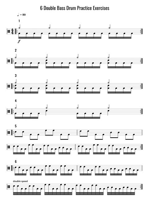 6 Double Bass Drum Practice Exercises Learn Drums For Free