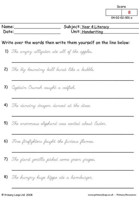 Year 4 Literacy Printable Resources And Free Worksheets For Kids