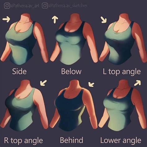 Breastchest Lighting Guide Reference Girl Woman Shading Guide