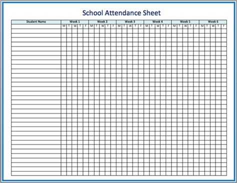 Extraordinary Student Attendance Tracking Template Attendance Sheet