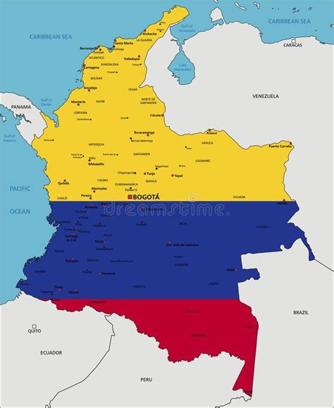 Vecteur Stock Colombia Political Map Vector Illustration With Isolated The Best Porn Website