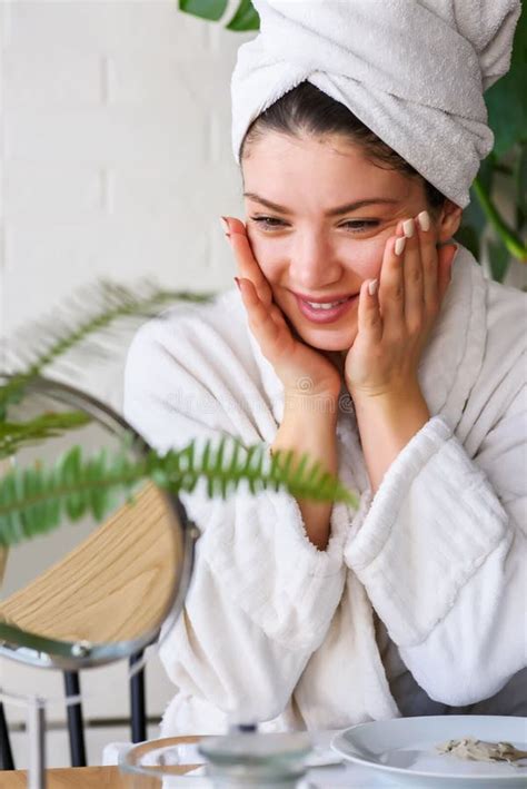 Young Woman Cleaning Face With Natural Cosmetics Clean Fresh Skin Care