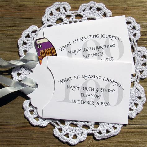 100 Year Old Birthday Party Favors Personalized