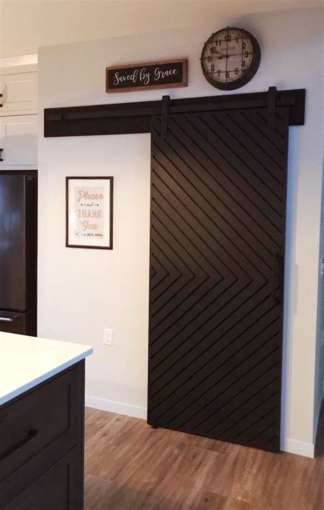 Custom Modern Sliding Barn Door Custom Chevron Farmhouse Etsy