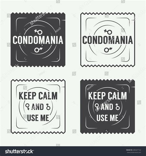 Set Of Vintage Condoms And Sex Labels Logo Badge And Design Elements Vector Illustration