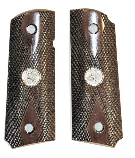 Colt 1911 Officers Model Royalwood Grips With Medallions