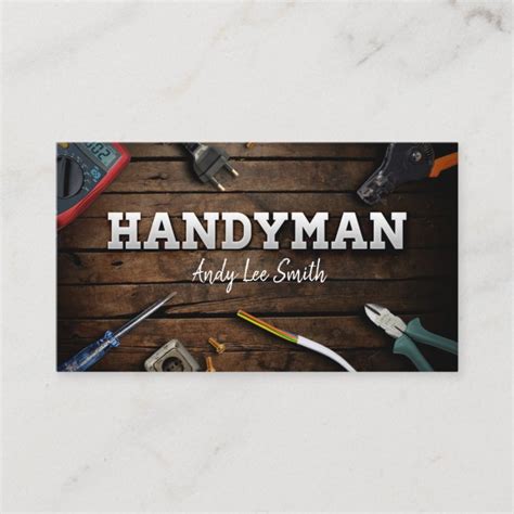 Handyman Services Business Card Uk