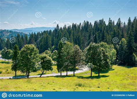 Mountainous Countryside In Summer Landscape Stock Photo Image Of