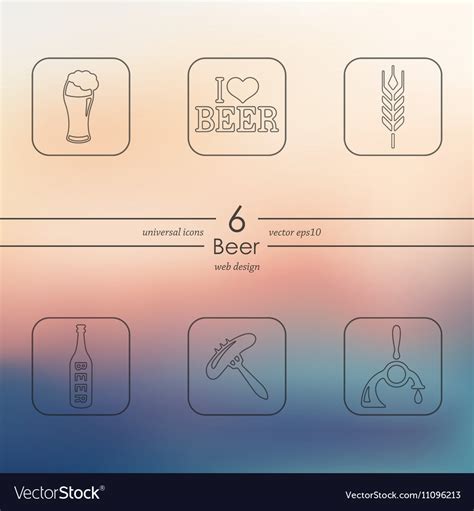 set beer icons royalty free vector image vectorstock