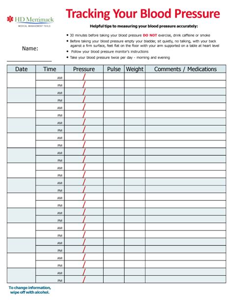 Blood Pressure Logs Template Business