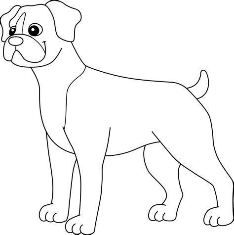 Boxer Dog Coloring Page For Kids 8208208 Vector Art At Vecteezy