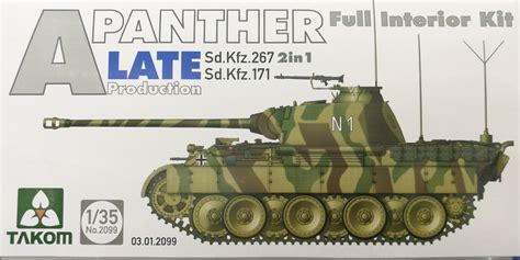 Panther Ausf A Late Production 2 In 1 W Full Interior Takom 2099