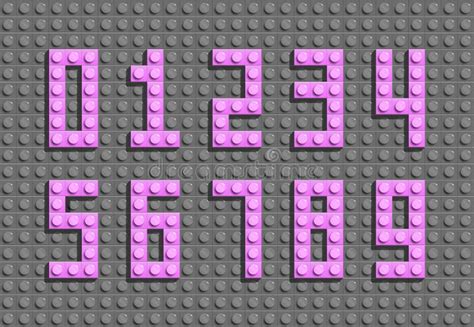 Vector Numbers From Plastic Building Lego Bricks Colorful Lego Numbers