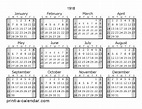 Download 1918 Printable Calendars