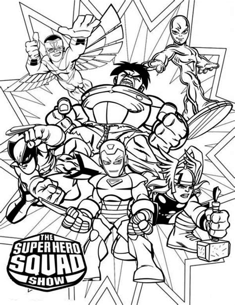 Magnificent Super Hero Squad Coloring Page Netart