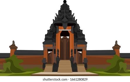 Illustration Gapura Candi Bentar Temple Gate Stok Ll Strasyon Shutterstock