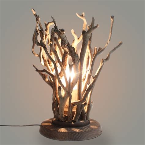 Natural wood sierra table lamp base. Luxury Rustic Handmade Natural Tree Branches 1-Light Twig ...