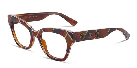Gucci Gg0060o Brown Wbluered Prescription Eyeglasses