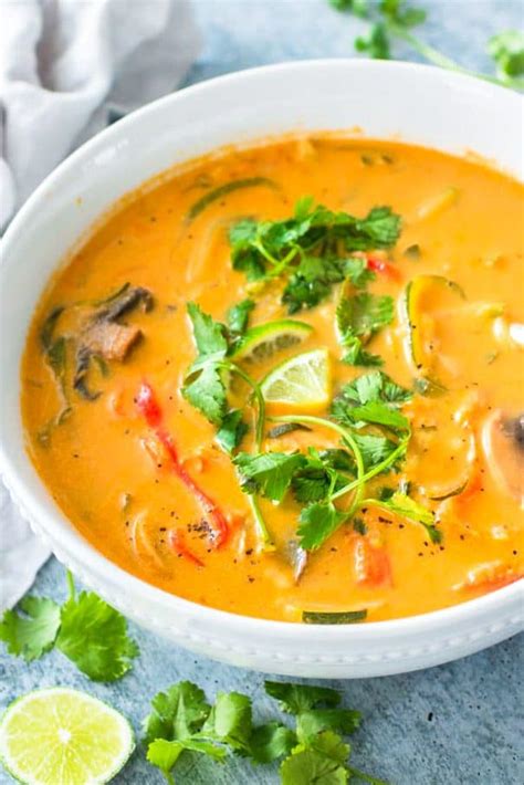 Vegan Thai Coconut Curry Soup With Zoodles Paleo Eating By Elaine
